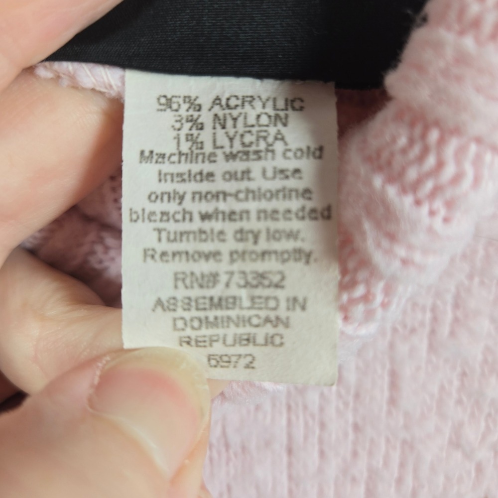 y2k Pink Fair Isle Turtleneck Sweater - Womens Small Knitwear Winter Warm - Picture 3 of 8